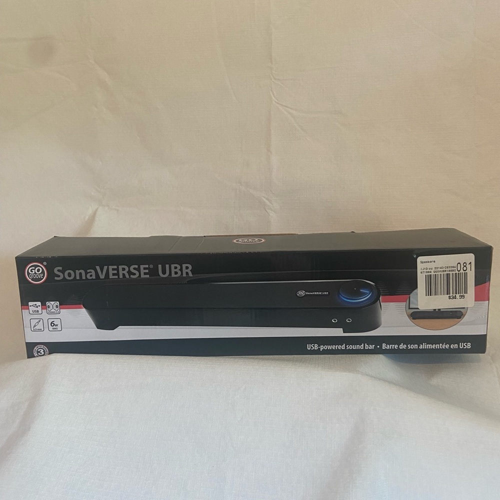 GOgroove SonaVERSE UBR Computer Soundbar Speaker System
NIB, Opened, Unused